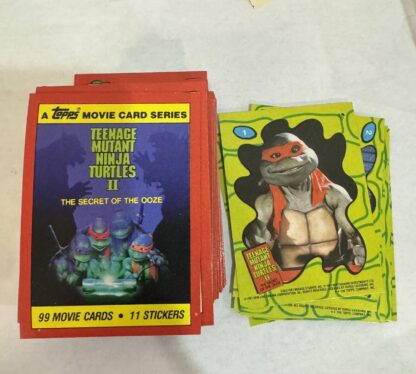 1991 Teenage Mutant Ninja Turtles 2 Movie Trading Card Lot of 92 +11 stickers