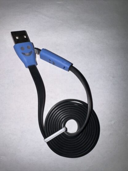 Light Up Smiley Face  Lighting Charging Cable (Black)