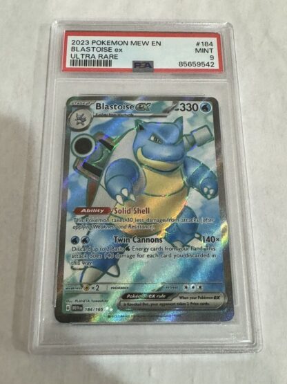 Pokémon 151 English BLASTOISE EX 184/165 ULTRA RARE Full Art PSA 9 MINT