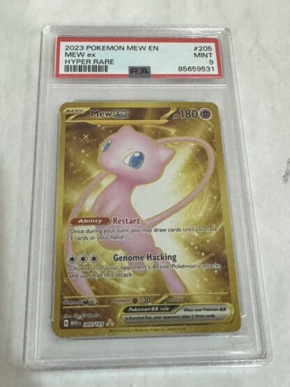 Mew ex Hyper Rare 205/165 PSA 9 Mint Scarlet Violet 151 Graded Pokemon Card