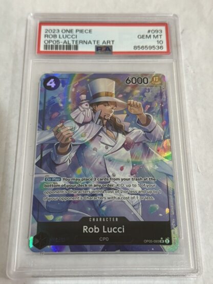 One Piece OP05-093 Rob Lucci Alt Art PSA 10 Awakening of the New Era